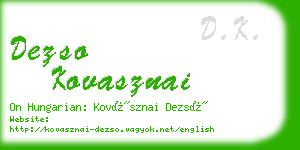 dezso kovasznai business card